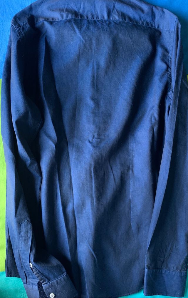 Camicia blu a doppio collo Zara