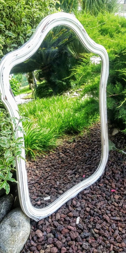 Espejo Antiguo Restaurado Decapado Años 40.Vintage