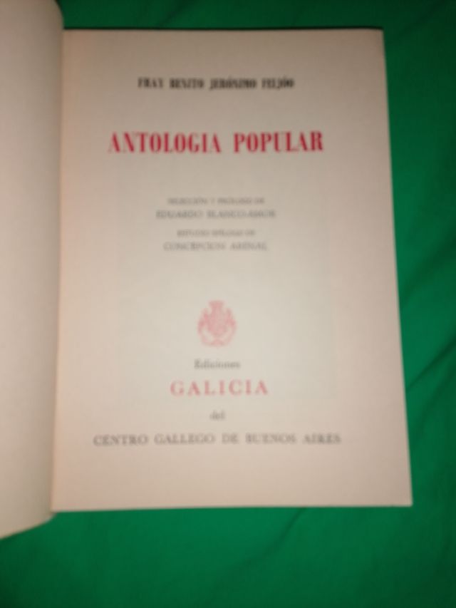 Antologia popolare Fray Benito Jerónimo Feijoo