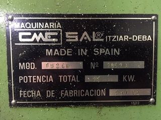 FRESADORA UNIVERSAL MANUAL CME FU2CM