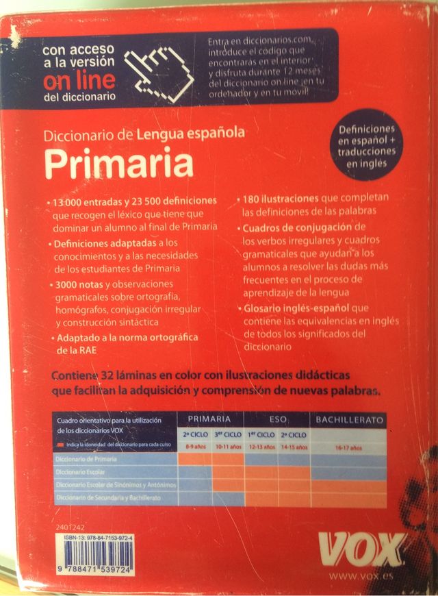 Diccionario primaria español-inglés