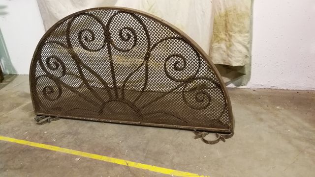 Pantalla chimenea quita chispas hierro forjado de segunda mano por 304