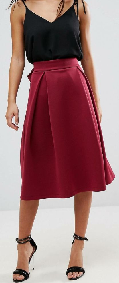 Falda burdeos de neopreno para celebraciones