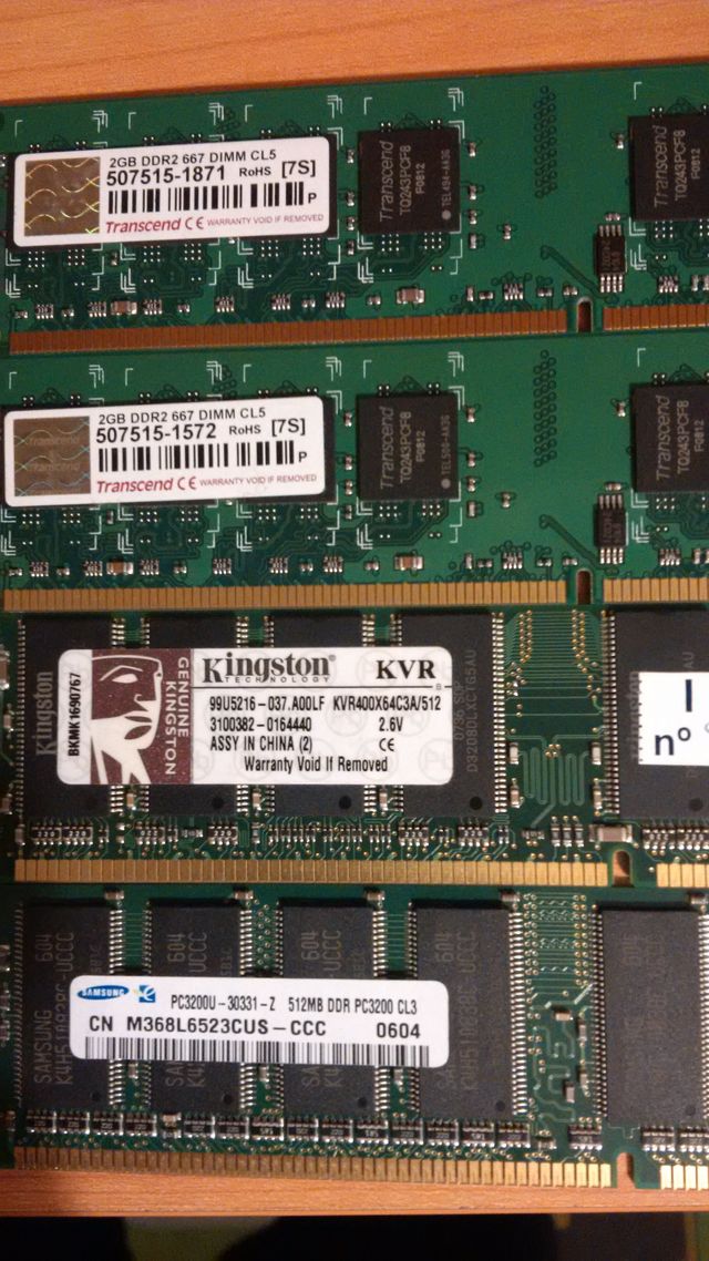 Módulos de memoria RAM DDR3,DDR2, DDR, SDRAM y EDO