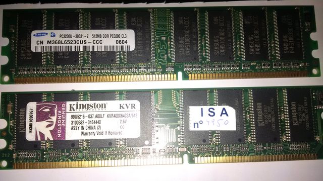 Módulos de memoria RAM DDR3,DDR2, DDR, SDRAM y EDO