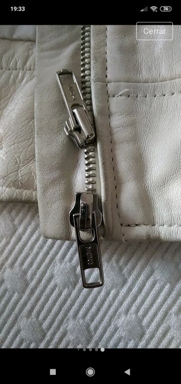 CAZADORA PIEL GENUINA BLANCA ZARA