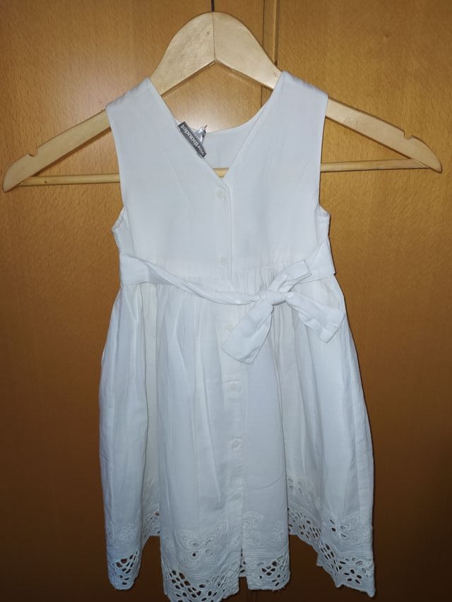 Vestido verano bebé blanco niña NUEVO A ESTRENAR
