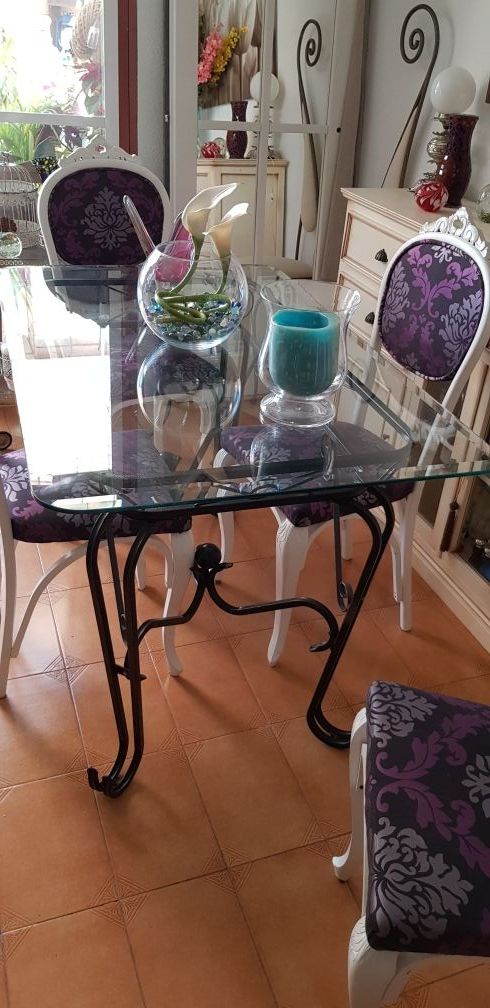 مغادرة فرضية متنوع Mesa de cristal y forja para comedor o cocina. de segunda mano por 170 EUR en Alicante en WALLAPOP مغادرة فرضية متنوع Mesa de cristal y forja para comedor o cocina. de segunda mano por 170 EUR en Alicante en WALLAPOP