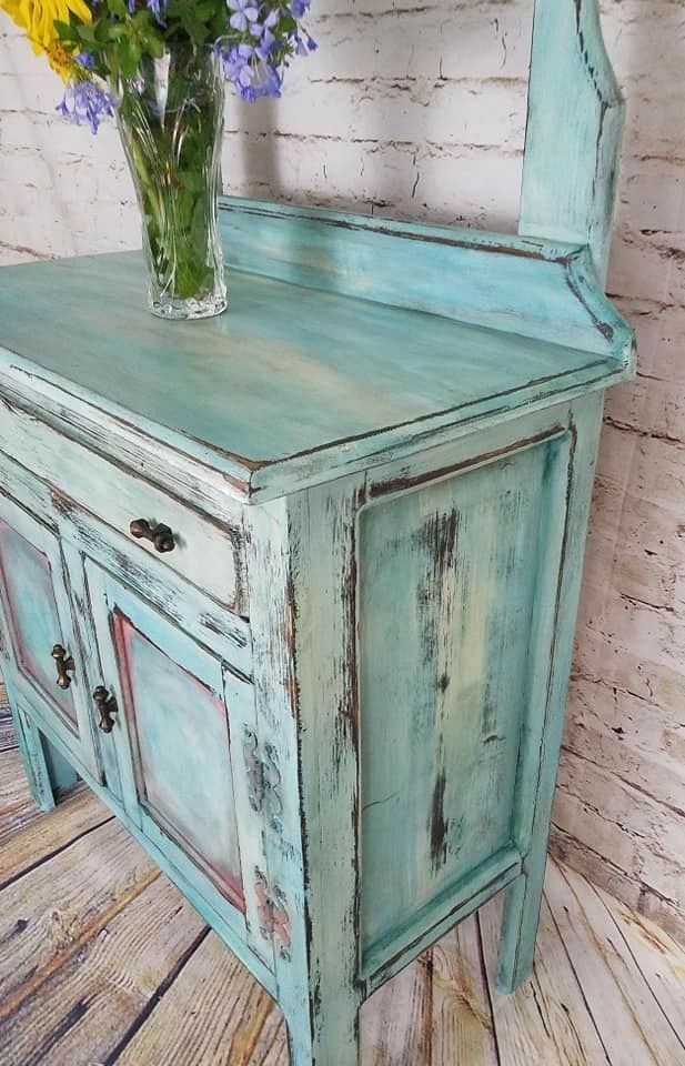 Pintura de muebles antiguos a la tiza chalk paint de segunda mano por 1