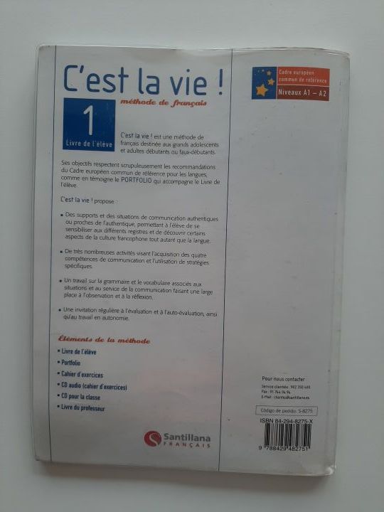 Libro Francés Santillana C'est la vie 1