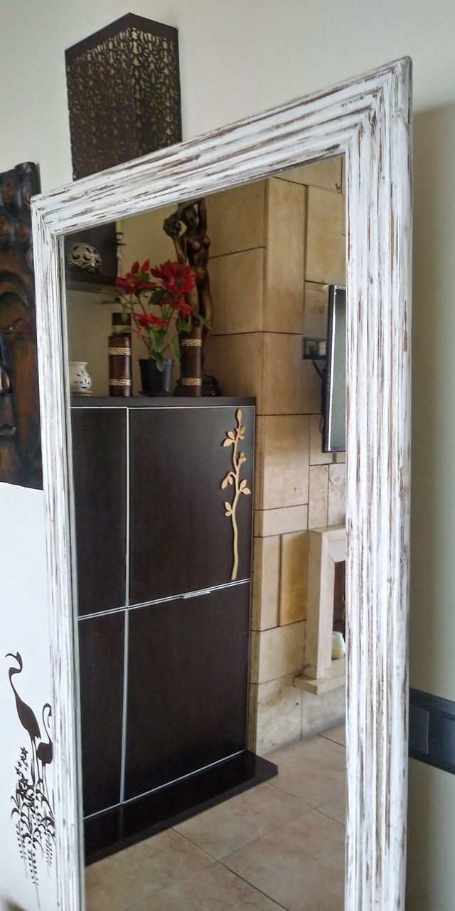 Espejo Decapado y Envejecido Blanco Roto