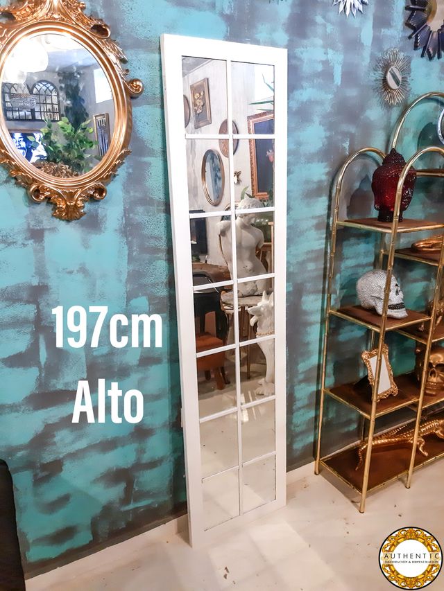 Espejo Ventana Artesanal 197cm Alto Madera Maciza de segunda mano por