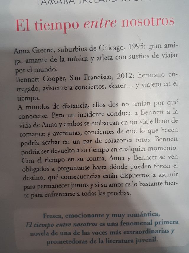 Libro El tiempo entre nosotros