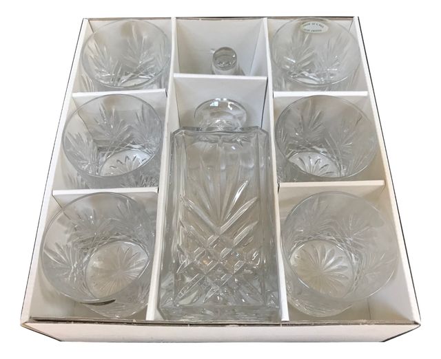 JUEGO DE 6 VASOS Y BOTELLA WHISKY VINTAGE NUEVO