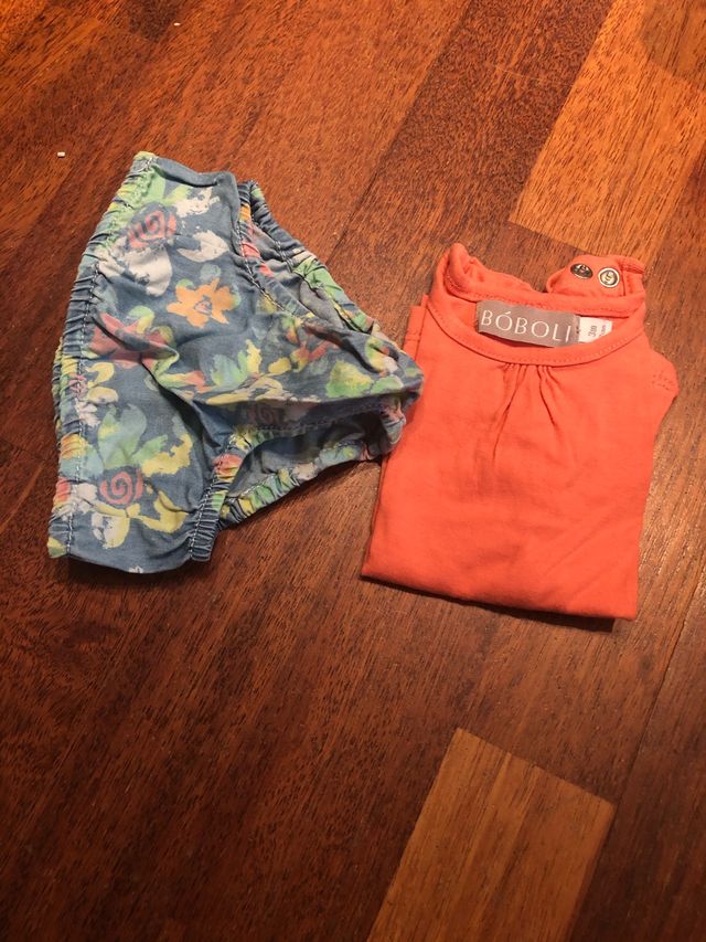 Conjunto peto y camiseta benetton talla 3m
