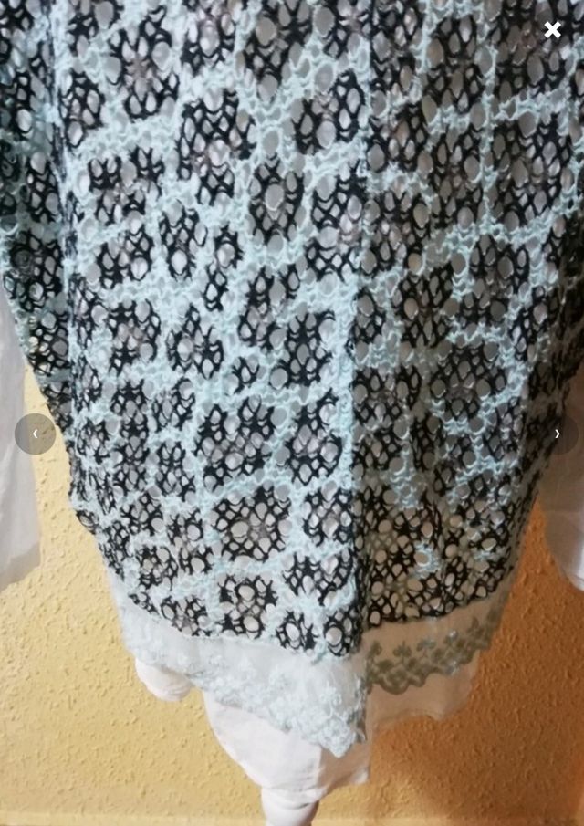 Blusa doble calado y encaje