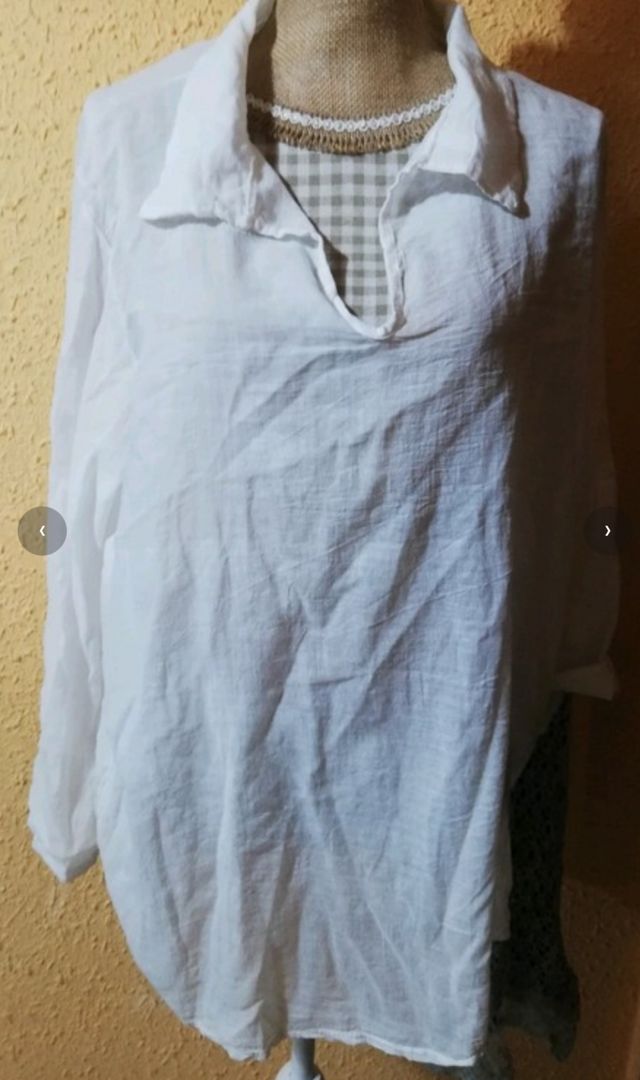 Blusa doble calado y encaje