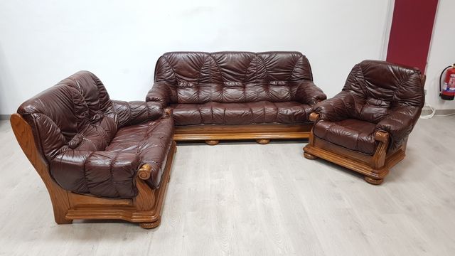 Sofas de piel Marrón Rusticos .