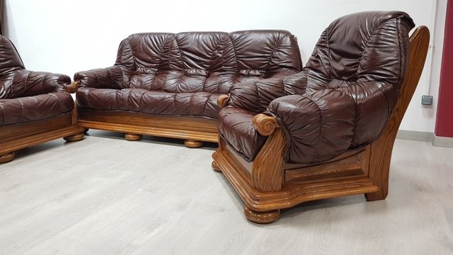 Sofas de piel Marrón Rusticos .