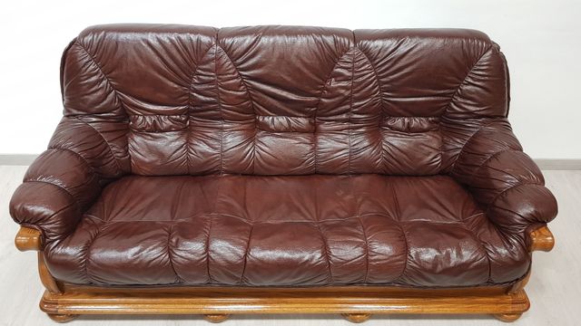 Sofas de piel Marrón Rusticos .