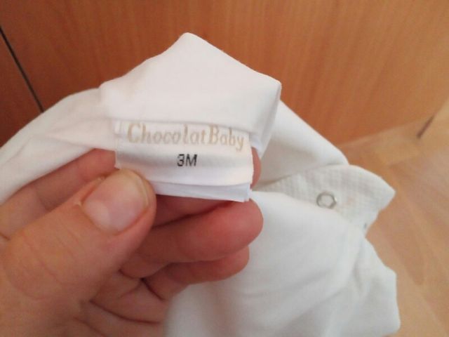 Peto blanco Piqué 3/6 meses