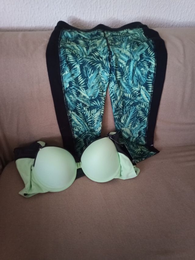 Conjunto Mallas Piratas y Sujetador