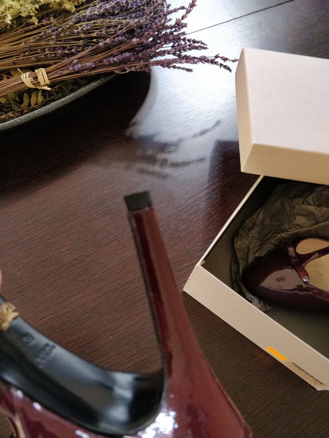 zapatos Uterqüe burdeos charol (piel)