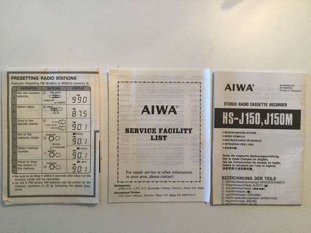 Walkman Aiwa HS J150