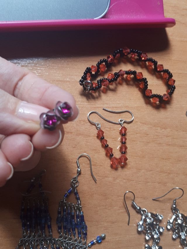 Pendientes plata y Swaroski variados