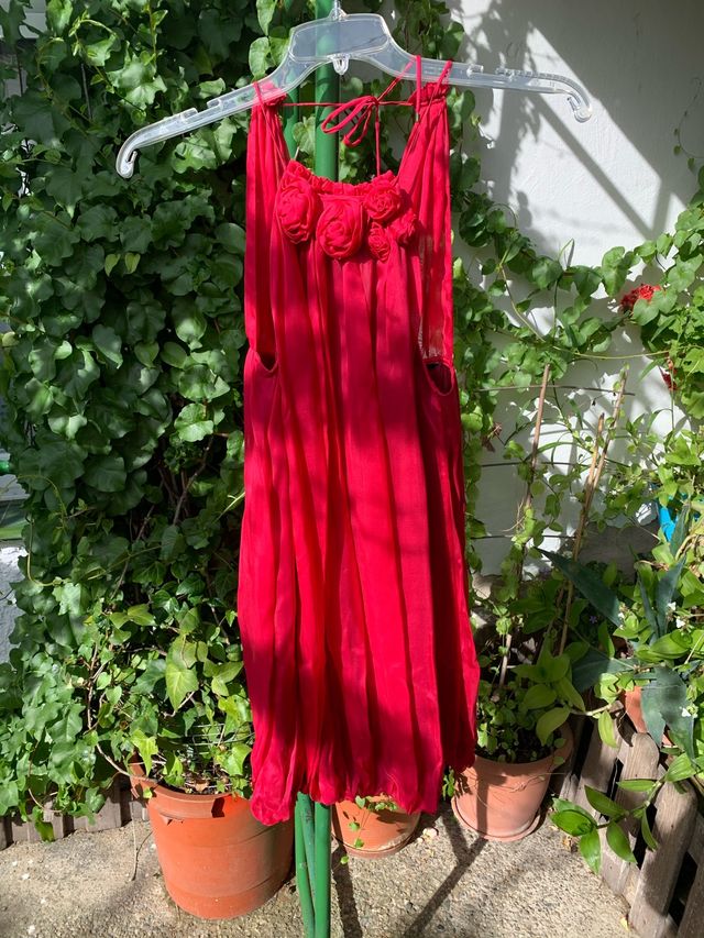 Vestido corto fucsia