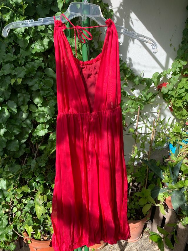 Vestido corto fucsia