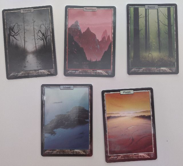MTG unhinged FOIL basic land set EX
