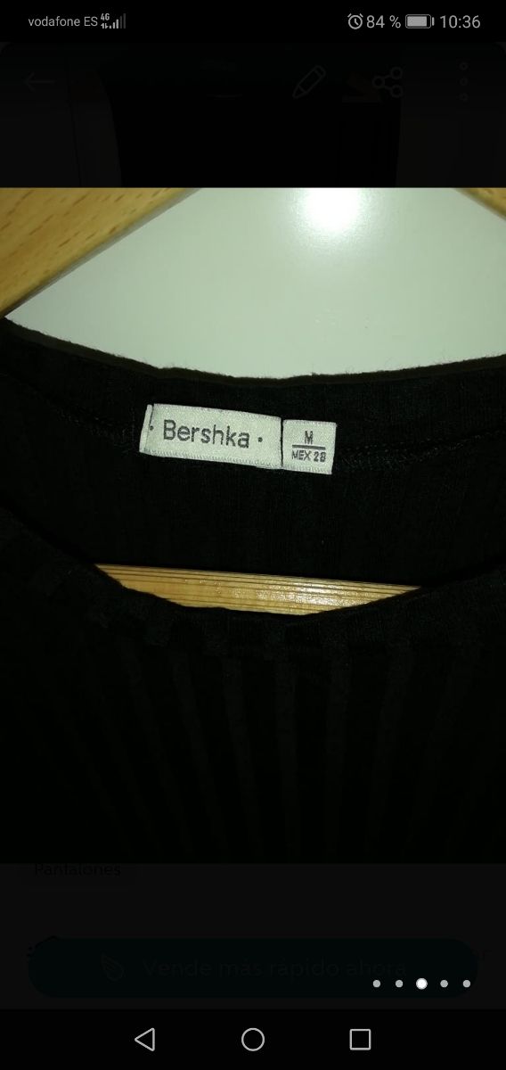 conjunto Bershka negro acanalado