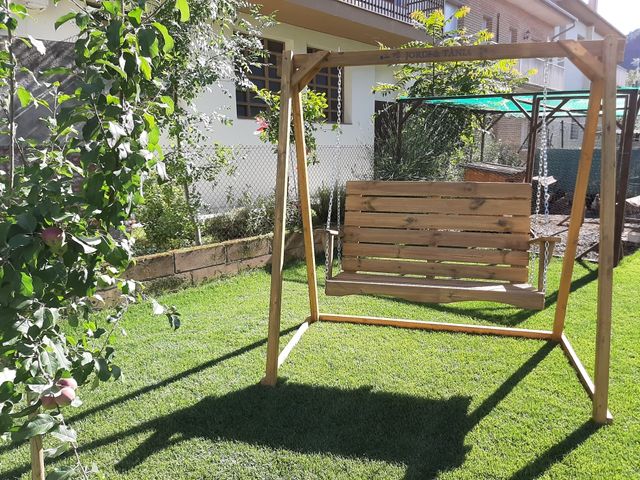 Columpio Exterior madera natural jardín terraza de segunda mano por 655