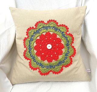 Funda para cojín. Cojines y almohadas. Crochet. de segunda tela y crochet Buscar con Google (con imágenes) | Cojines