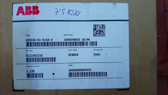 Convertidor de frecuencia ABB de 7'5 Kw.