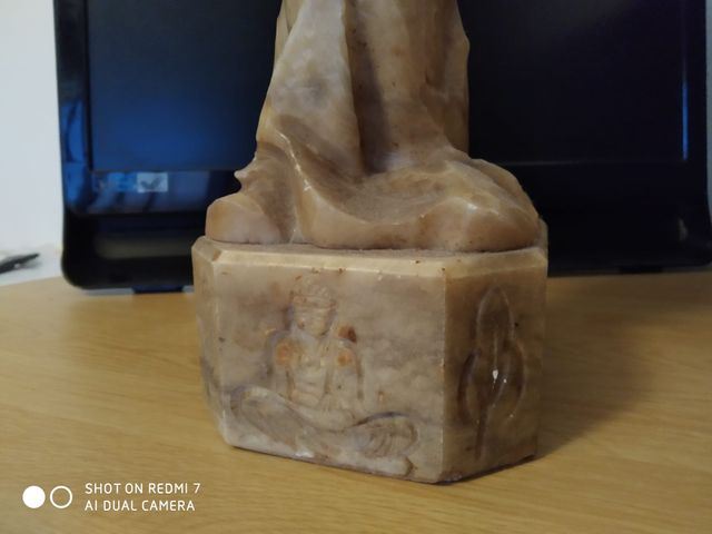 Chino Mandarín base de lámpara,mármol labrado 45cm