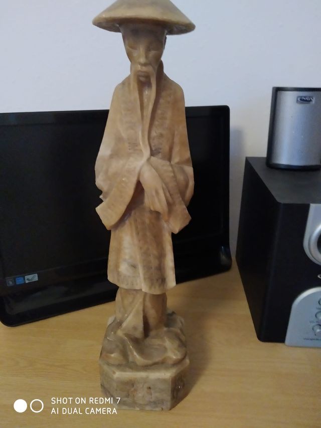 Chino Mandarín base de lámpara,mármol labrado 45cm