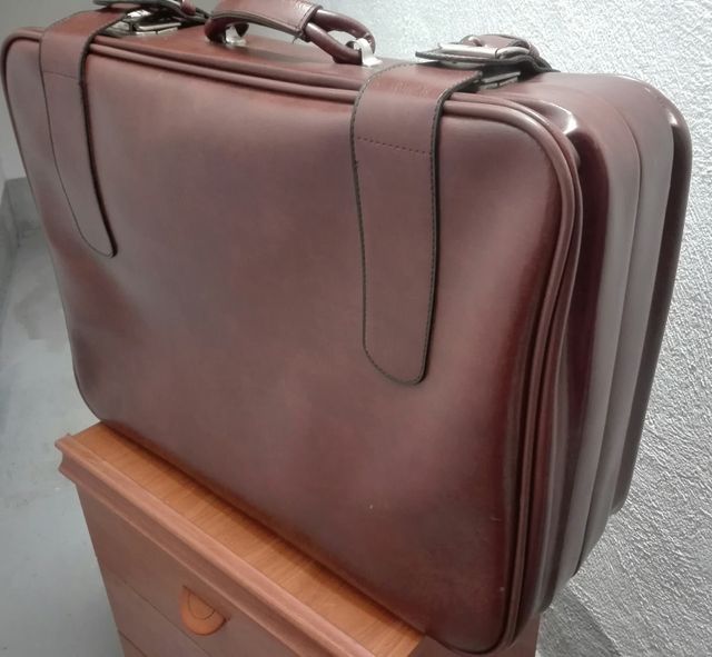 Maleta piel antigua, vintage