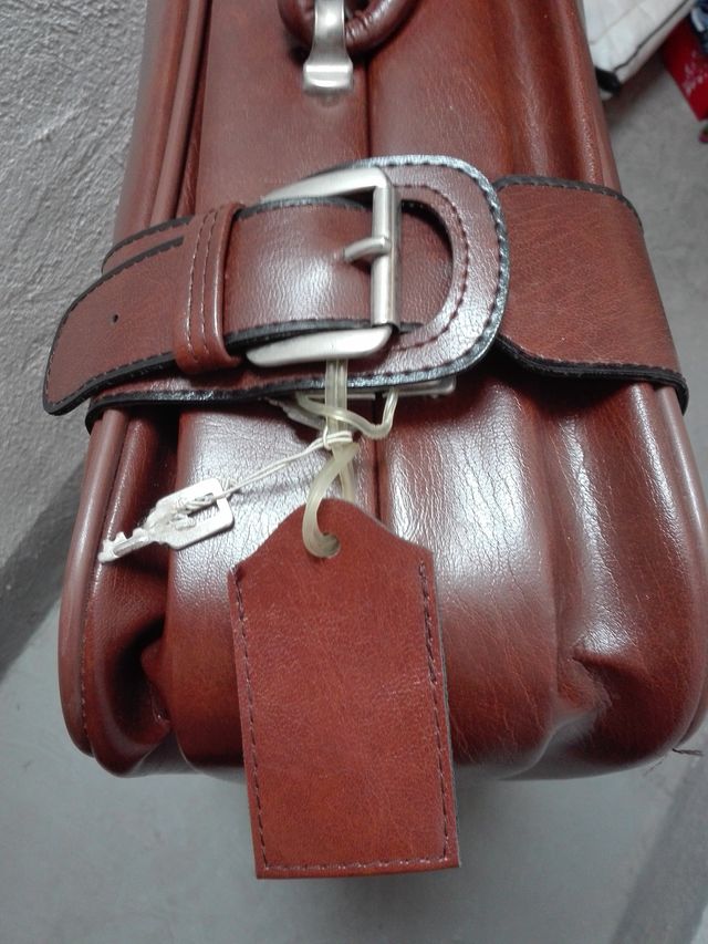 Maleta piel antigua, vintage