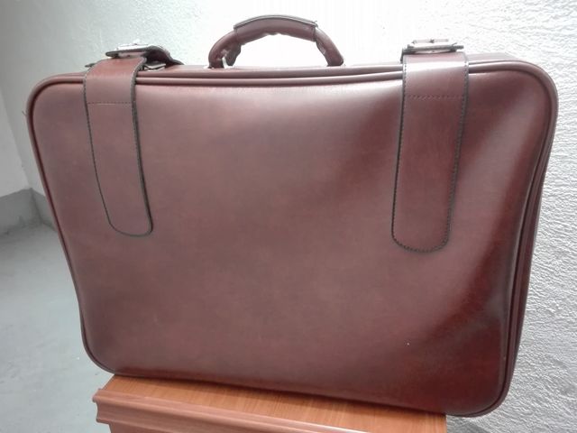 Maleta piel antigua, vintage