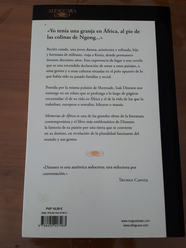 Libro Memorias de África 