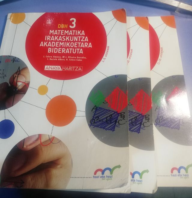 Libros de matemáticas 3 ESO Anaya en euskera