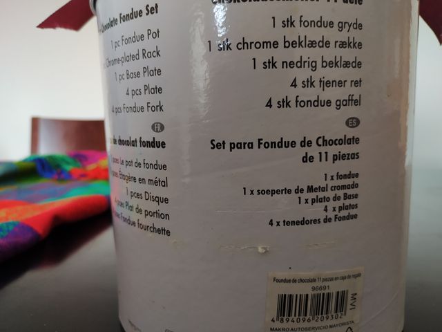 Set para fondue de chocolate. Nuevo.