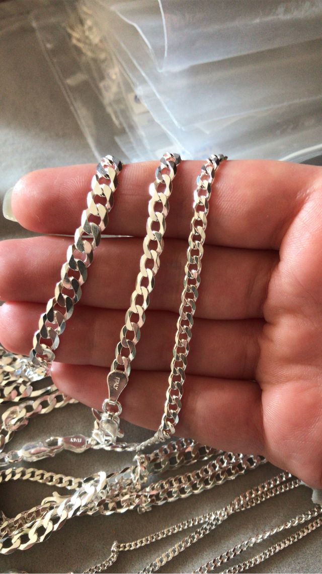 Cadenas barbada en Plata de Ley 925