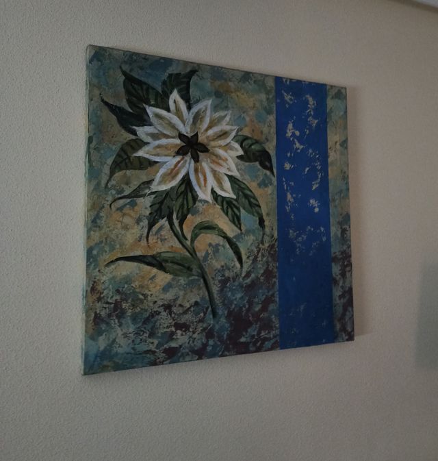cuadro de flor pintado a mano