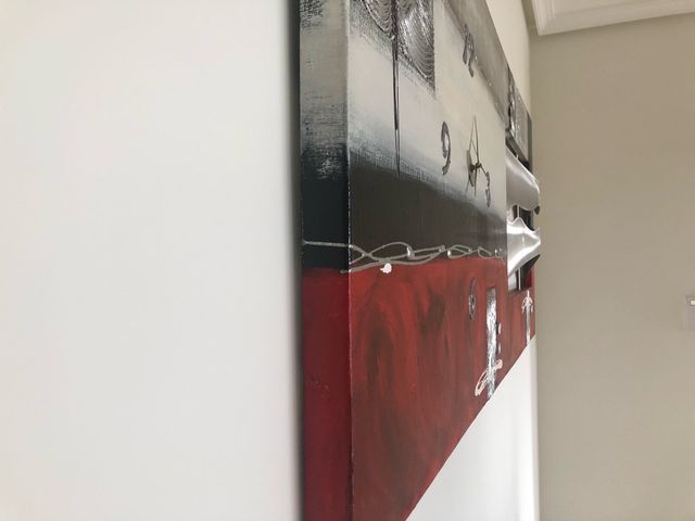 #Lienzo en 3D con reloj Cuadro