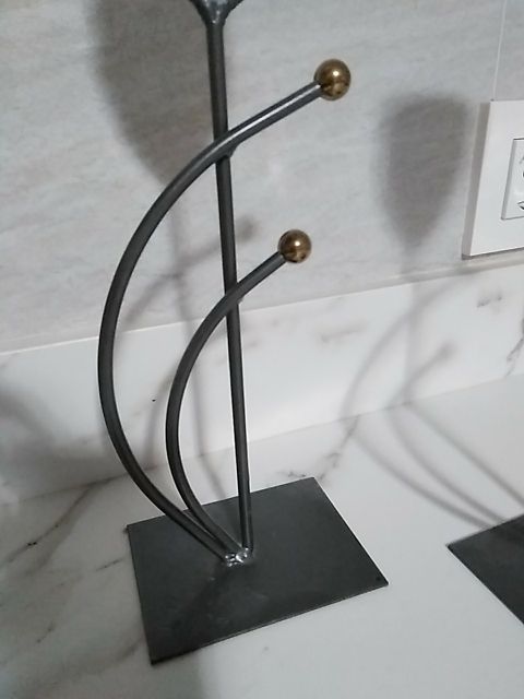 candelabro forja gris