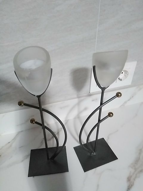 candelabro forja gris