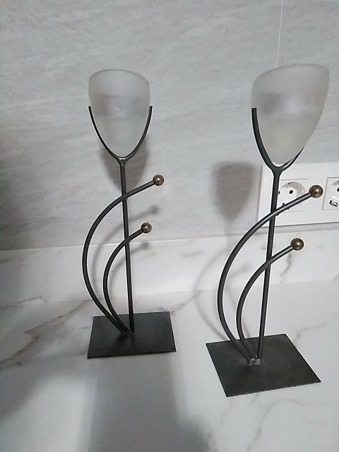 candelabro forja gris
